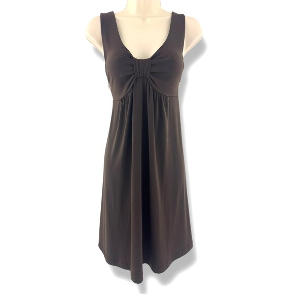 Tommy Bahama Chocolate Brown Tank Summer Dress w/Pockets Size M Sundress Spa - Picture 1 of 7